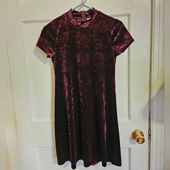 Burgundy Velvet Sheath Dress - Picture 1 of 3